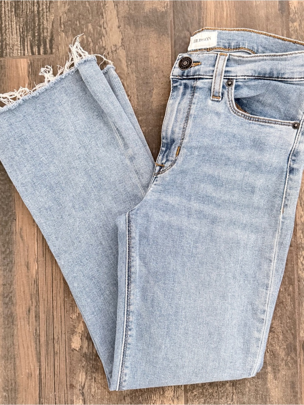 Hudson Love Bootcut Jeans Light Wash Straight Crop Jeans - Light Blue